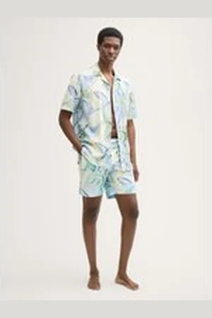 TOM TAILOR Herren Badeshorts mit Print, blau, Gemustert, Gr. XL
