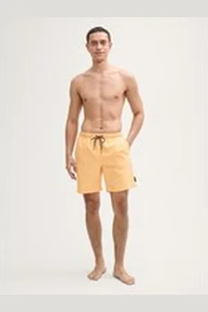 TOM TAILOR Herren Basic Badeshorts, orange, Uni, Gr. XXL, polyester_recycelt_repreve_