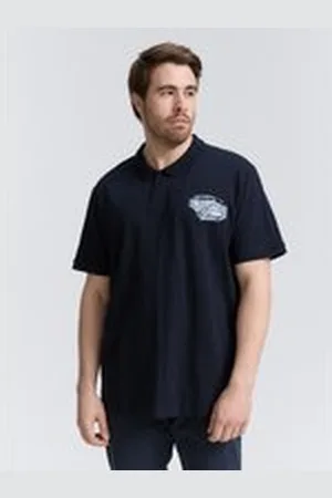 TOM TAILOR Herren Plus Size - Poloshirt aus Baumwolle mit Print, blau, Uni, Gr. 4XL, baumwolle