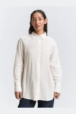 TOM TAILOR Damen Oversize Bluse mit Leinenanteil, weiß, Uni, Gr. 36, leinen_zertifiziert