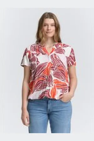 TOM TAILOR Damen Plus Size - Bluse mit Muster, rot, Gemustert, Gr. 46, viskose_lenzing_ecovero