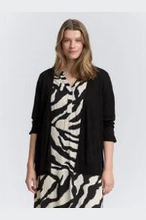 TOM TAILOR Damen Plus Size - Basic Cardigan, schwarz, Uni, Gr. 54
