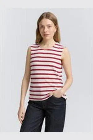 TOM TAILOR Damen Stricktop mit Rundhalsausschnitt, weiß, Gemustert, Gr. XL, viskose
