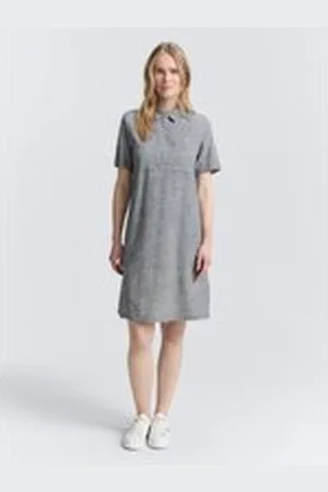 TOM TAILOR Damen Blusenkleid mit Brusttaschen, blau, Uni, Gr. 36, baumwolle