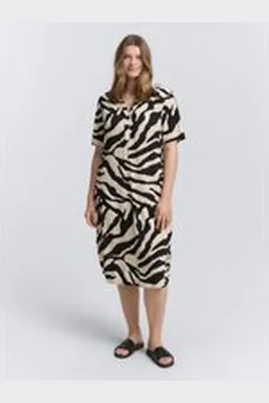 TOM TAILOR Damen Plus Size - Midi-Kleid aus Viskose, braun, Animalprint, Gr. 54, viskose