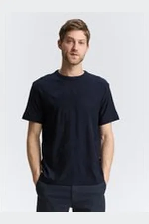 TOM TAILOR Herren Jacquard T-Shirt mit Palmen-Motiv, blau, Palmenprint, Gr. XL, baumwolle