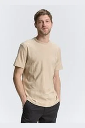 TOM TAILOR Herren Jacquard T-Shirt mit Palmen-Motiv, braun, Palmenprint, Gr. XL, baumwolle