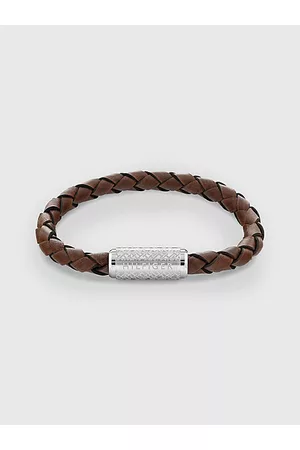 Tommy Hilfiger Geflochtenes hellbraunes Lederarmband