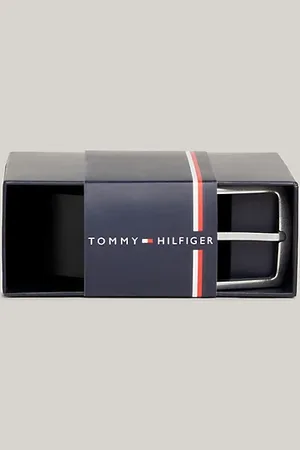 Tommy Hilfiger Ledergürtel mit Flag aus Emaille