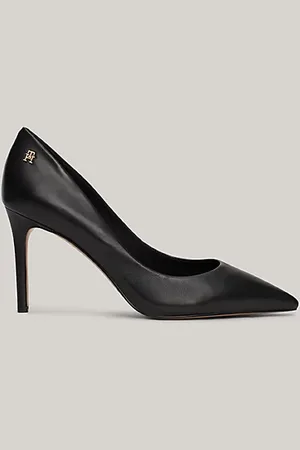Tommy Hilfiger Spitzer Pumps aus Leder mit TH-Monogramm