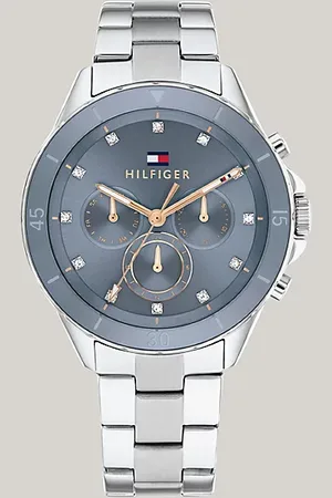 Tommy Hilfiger Edelstahl-Armbanduhr mit blauem Zifferblatt