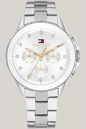 Tommy Hilfiger Edelstahl-Armbanduhr mit weißem Zifferblatt