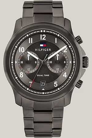 Tommy Hilfiger Dualzeit-Armbanduhr in Gunmetal-Grau