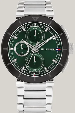Tommy Hilfiger Edelstahl-Armbanduhr mit grünem Zifferblatt