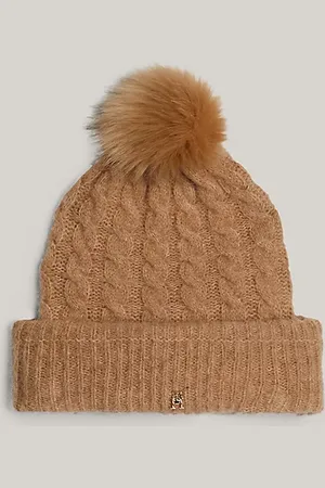 Tommy Hilfiger Beanie aus Alpaka-Wollmix mit Zopfmuster