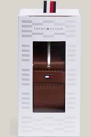 Tommy Hilfiger Ledergürtel mit Flag aus Emaille