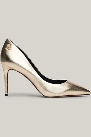 Tommy Hilfiger Spitzer Metallic-Pumps aus Leder