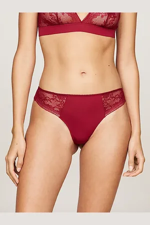 Tommy Hilfiger String mit Logo-Taillenbund und Spitzenbesatz