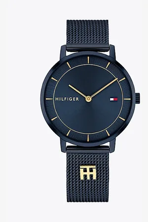 Tommy Hilfiger Edelstahl-Uhr mit blauem Zifferblatt
