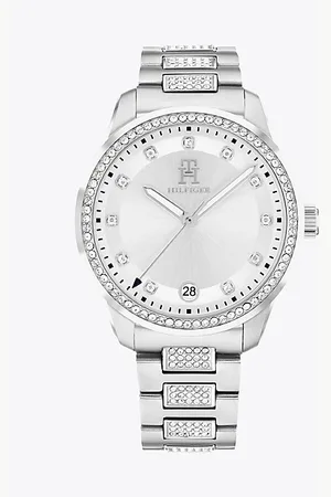 Tommy Hilfiger Kristallverzierte Edelstahl-Uhr