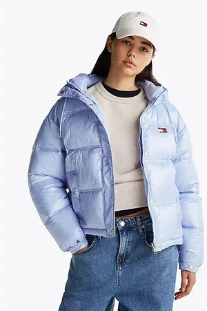 Tommy Hilfiger Glänzende Puffer-Jacke mit Kapuze