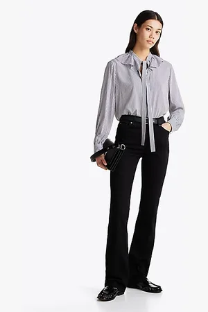 Tommy Hilfiger Schwarze Bootcut Jeans mit mittelhohem Bund