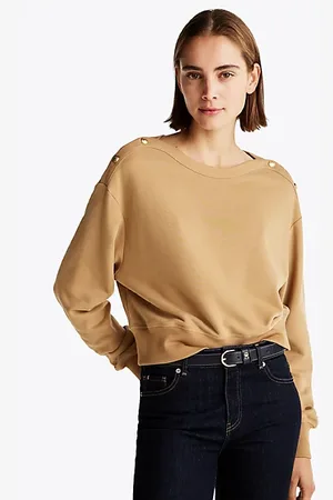 Tommy Hilfiger Sweatshirt mit U-Boot-Ausschnitt und Knöpfen