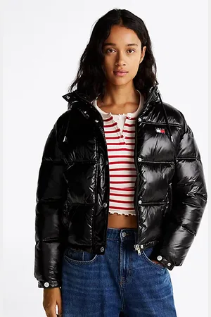 Tommy Hilfiger Glänzende Puffer-Jacke mit Kapuze