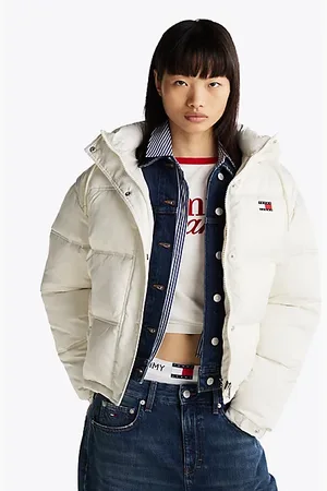 Tommy Hilfiger Puffer-Jacke mit Kapuze und Logo-Print