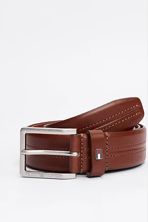 Tommy Hilfiger Ledergürtel mit Flag aus Emaille