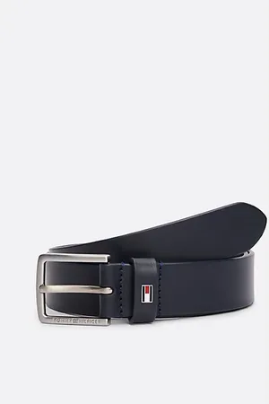 Tommy Hilfiger Ledergürtel mit Flag aus Emaille