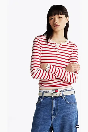 Tommy Hilfiger Geripptes Slim Fit Langarmshirt