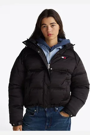 Tommy Hilfiger Puffer-Jacke mit Kapuze und Logo-Print