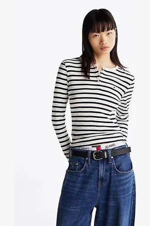 Tommy Hilfiger Geripptes Slim Fit Langarmshirt