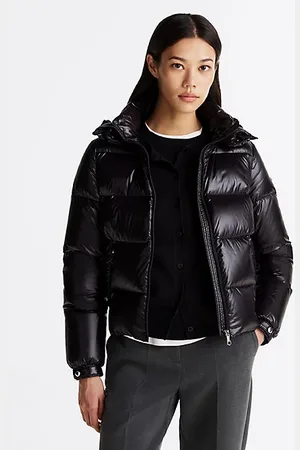 Tommy Hilfiger Hochglanz-Puffer-Jacke mit Daunen und Kapuze