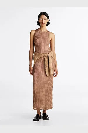 Tommy Hilfiger Slim Fit Maxikleid mit Zopfmuster
