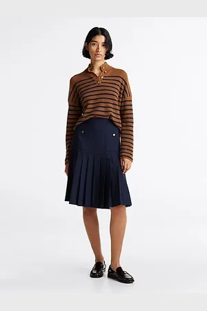 Tommy Hilfiger Midi-Faltenrock aus Wollmix