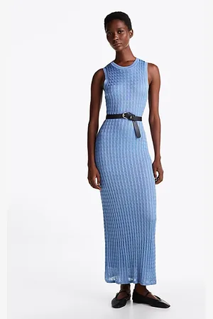 Tommy Hilfiger Slim Fit Maxikleid mit Zopfmuster