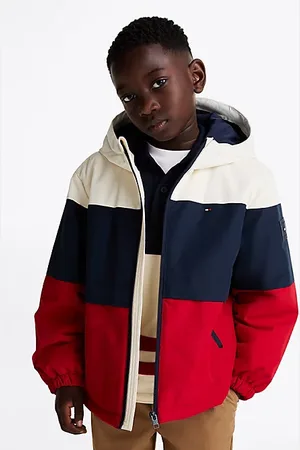 Tommy Hilfiger Wattierte Color Block-Jacke mit Kapuze