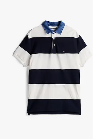 Tommy Hilfiger Relaxed Fit Poloshirt mit Rugby-Streifen