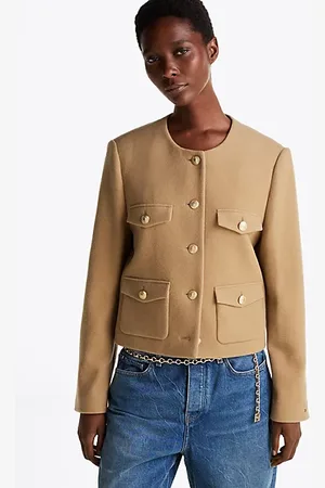 Tommy Hilfiger Cropped Fit Double Face-Jacke mit viel Wolle