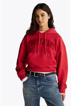 Tommy Hilfiger Boxy Cropped Fit Hoodie in Stückfärbung