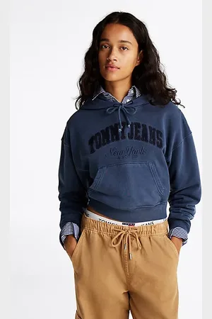 Tommy Hilfiger Boxy Cropped Fit Hoodie in Stückfärbung
