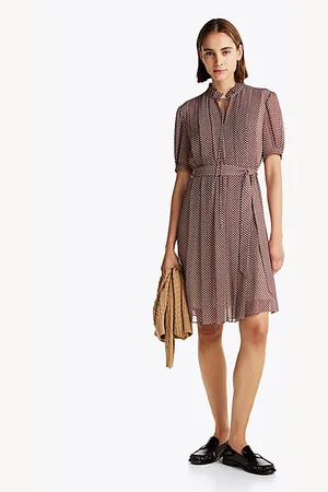Tommy Hilfiger Fit-and-Flare-Kleid mit Falten und Print