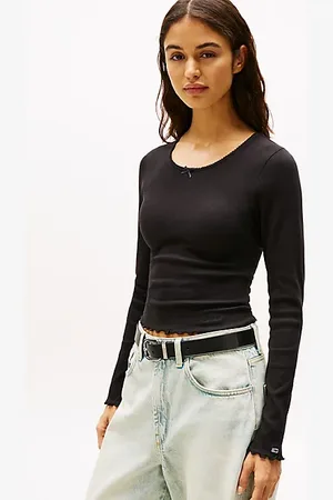 Tommy Hilfiger Slim Fit Langarmshirt mit Bogenkanten