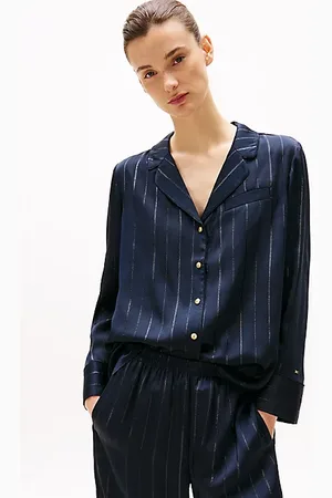 Tommy Hilfiger Relaxed Fit Bluse mit Metallic-Streifen