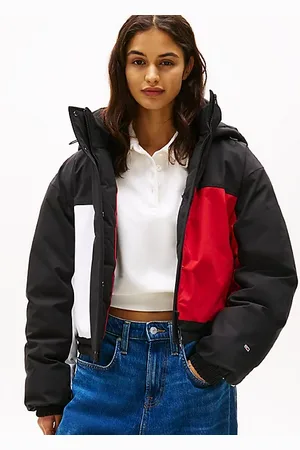 Tommy Hilfiger Puffer-Jacke in Color Block mit Logo hinten