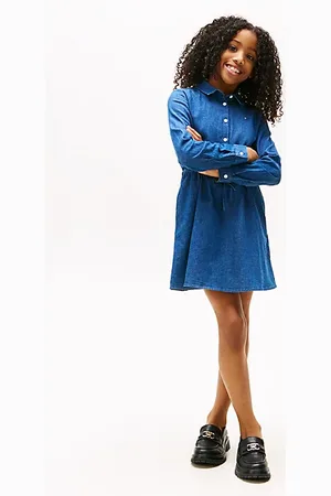 Tommy Hilfiger Jeans-Hemdkleid mit Tunnelzug am Taillenbund