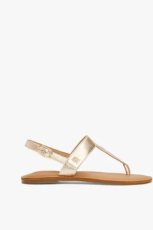 Tommy Hilfiger Slingback-Sandale aus Metallic-Leder