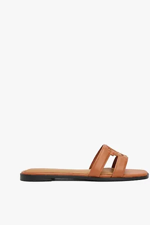 Tommy Hilfiger Leder-Pantolette mit TH-Monogramm